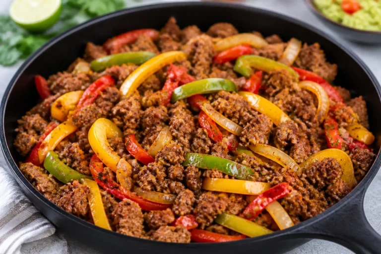 High Protein Ground Beef Fajita Skillet – Fast, Flavorful, and Satisfying