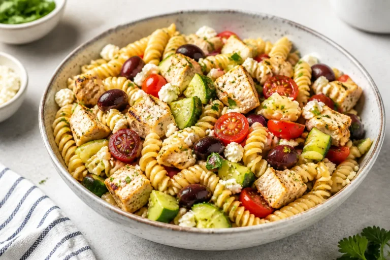 Greek Chicken Pasta Salad – Bright, Fresh, and Satisfying