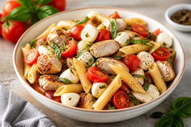 High Protein Caprese Chicken Pasta Salad – Fresh, Satisfying, and Meal-Prep Friendly
