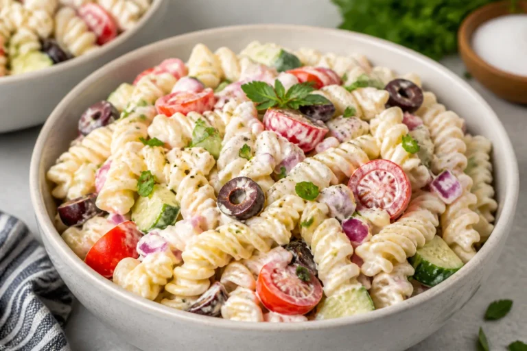 High Protein Greek Yogurt Pasta Salad – Creamy, Fresh, and Satisfying