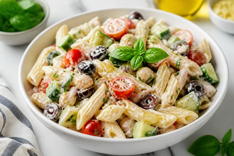 Healthy Greek Yogurt Italian Pasta Salad – Light, Creamy, and Zesty