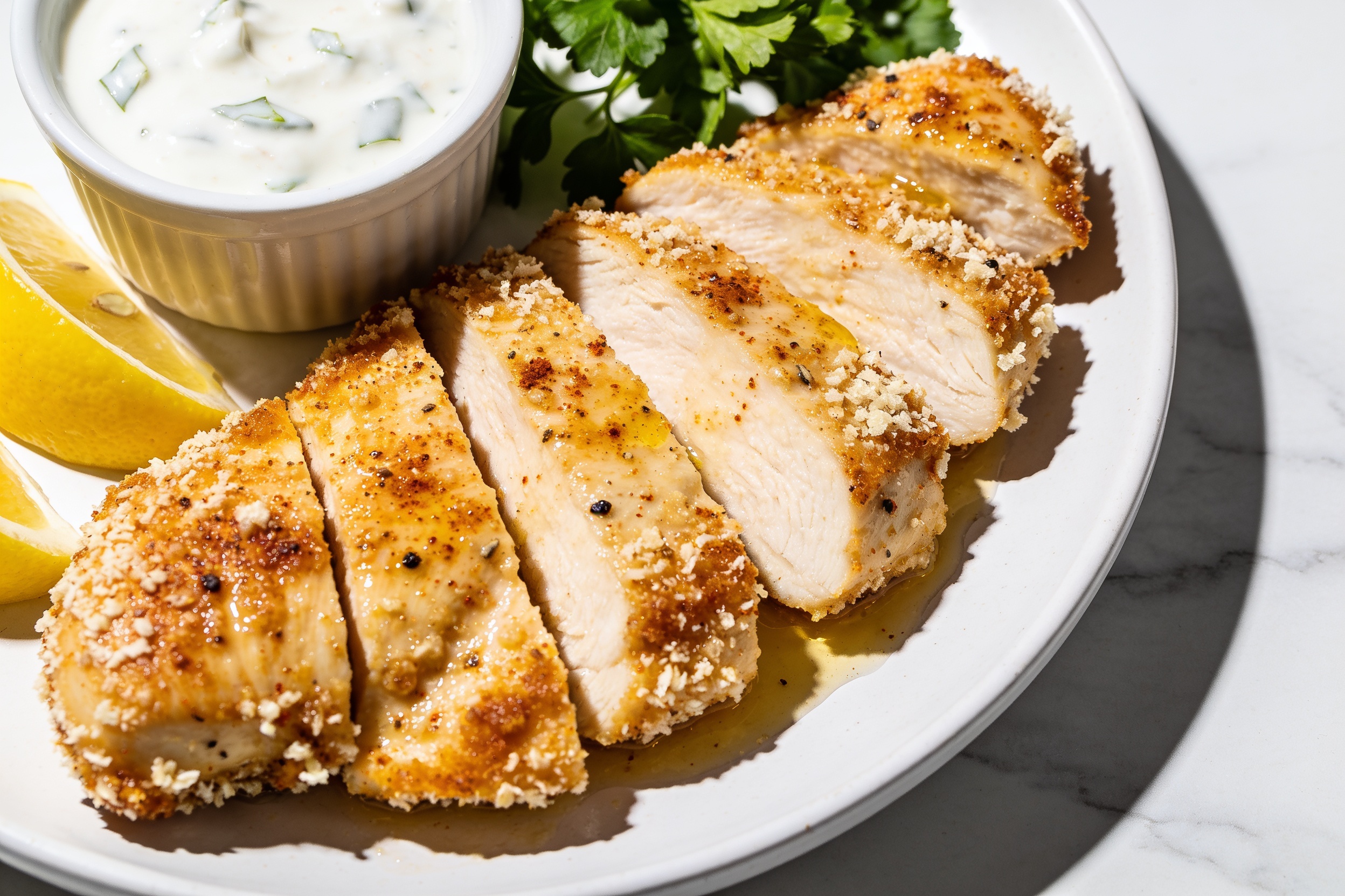 High Protein Garlic Parmesan Chicken