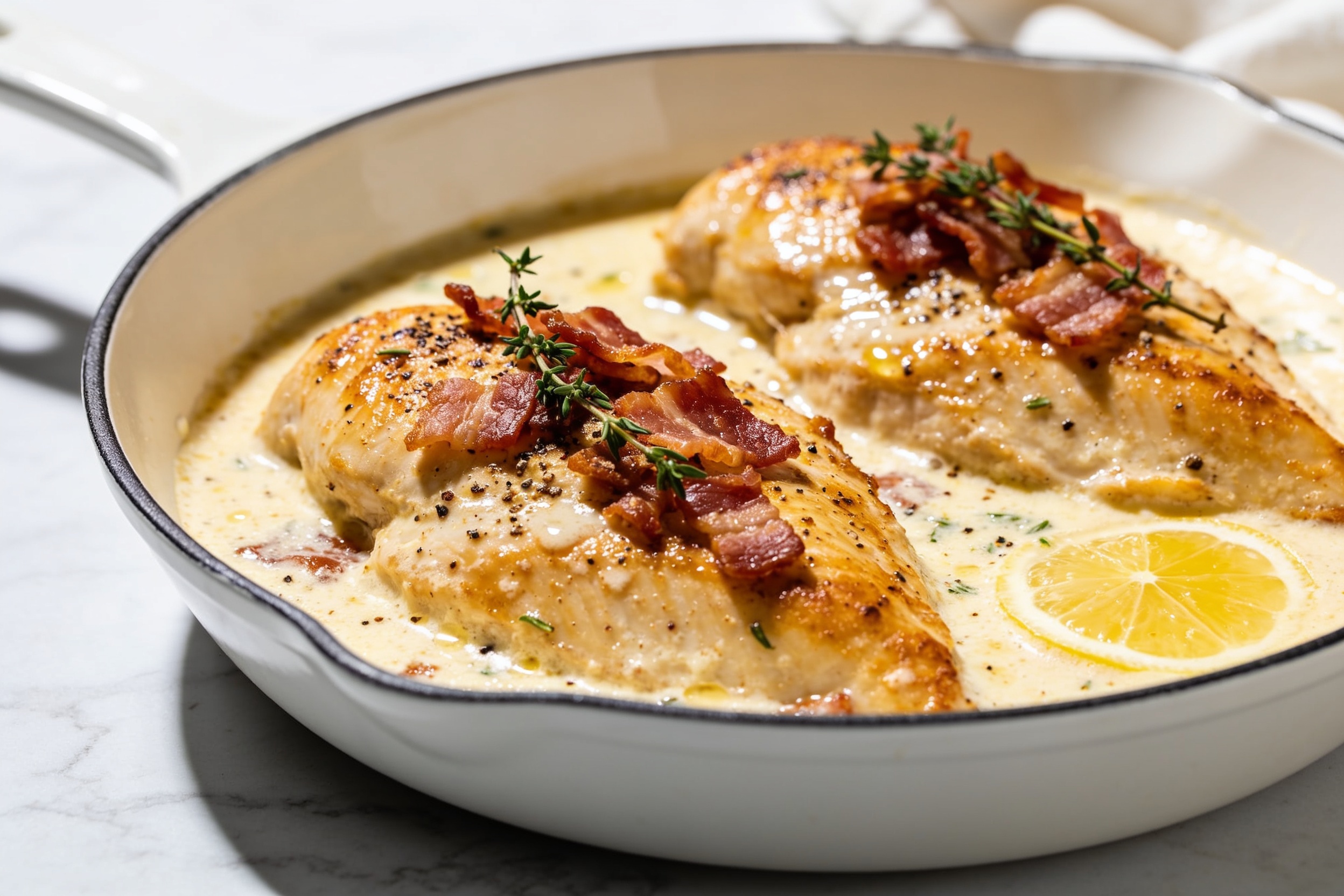 High Protein Creamy Bacon Chicken