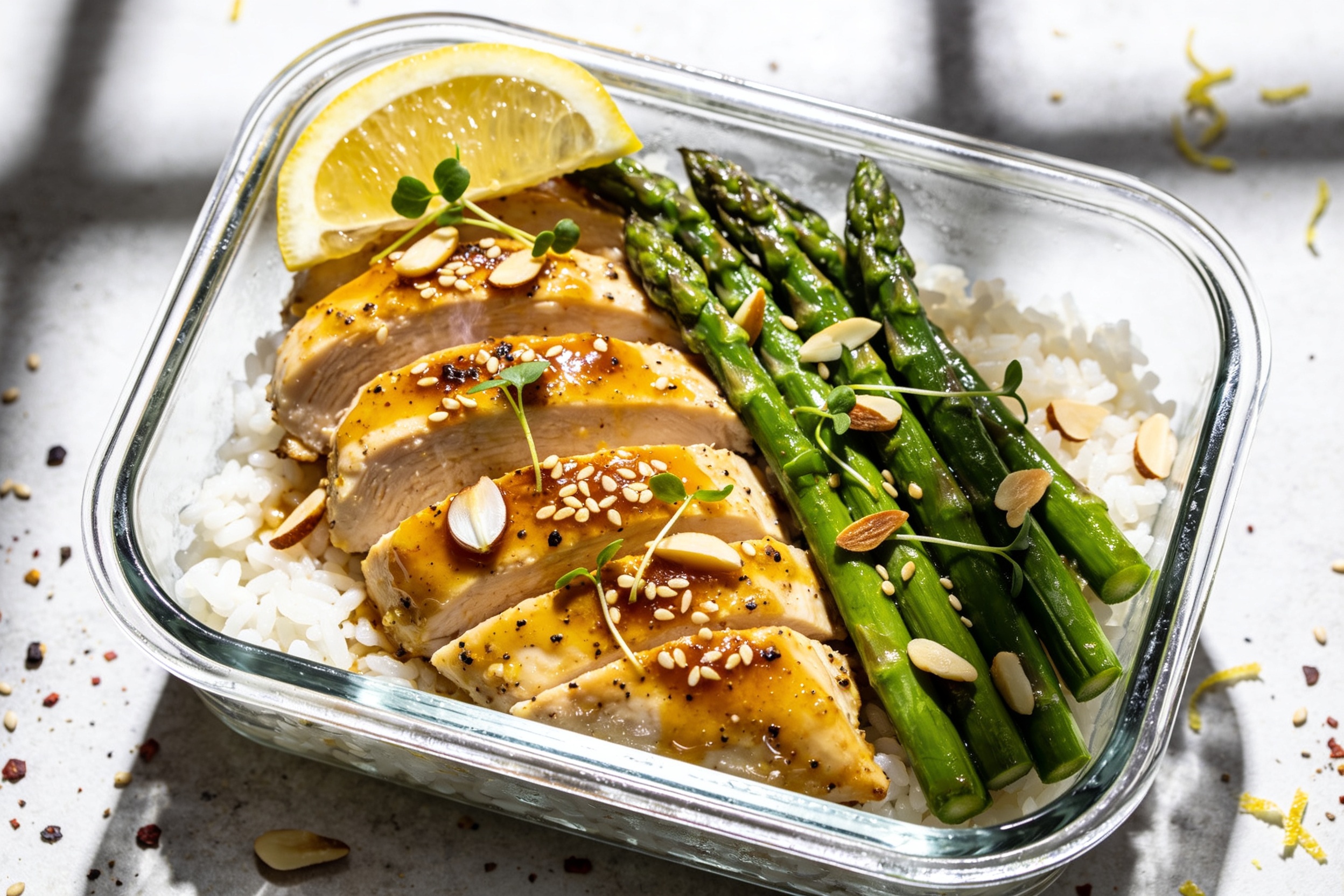 High Protein Chicken Asparagus Meal Prep