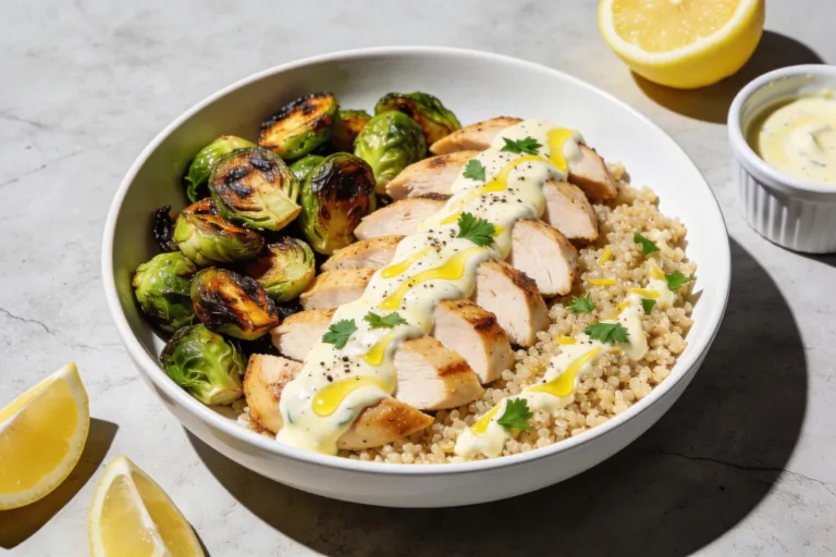 High Protein Chicken Brussels Sprouts Meal Prep