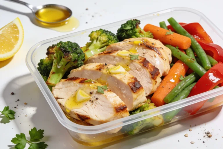 High Protein Garlic Butter Chicken Veggie Meal Prep