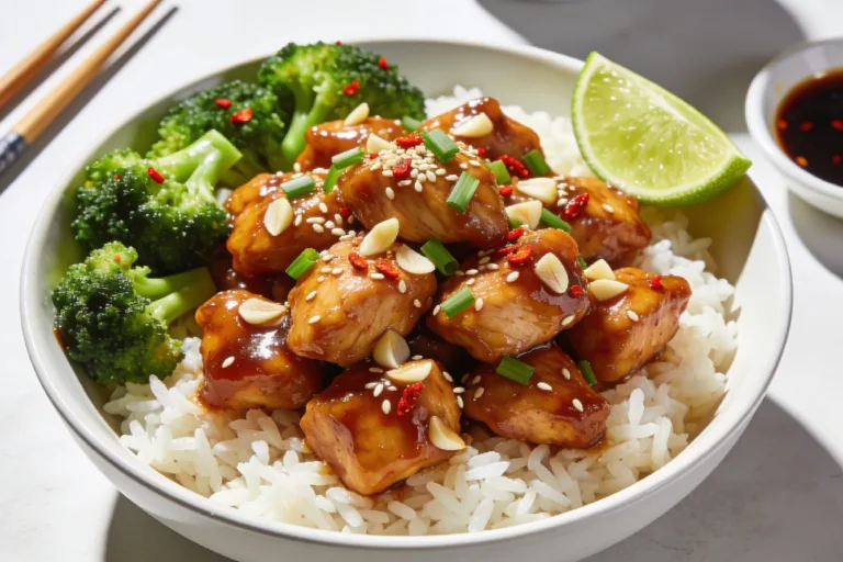 High Protein Sticky Garlic Chicken Meal Prep