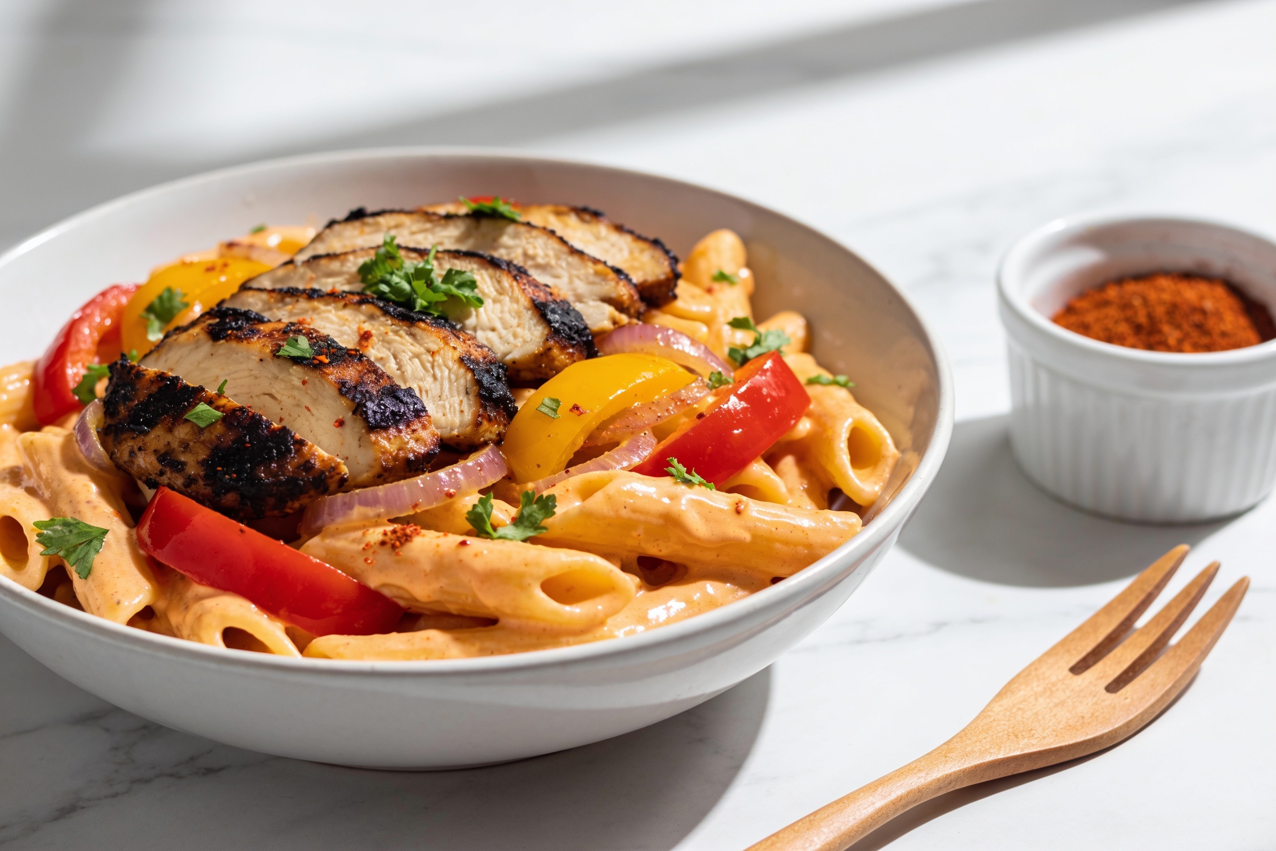 High Protein Cajun Chicken Pasta