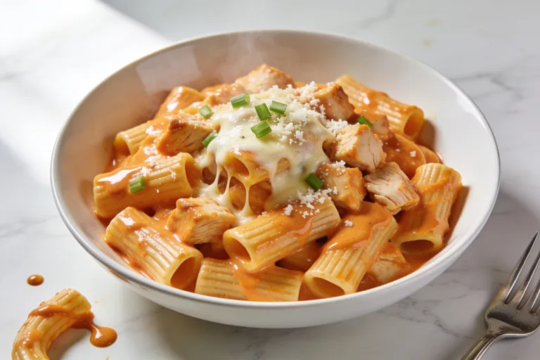 High Protein Buffalo Chicken Pasta