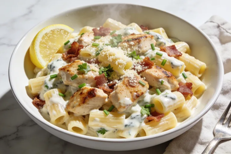 High Protein Chicken Bacon Ranch Pasta