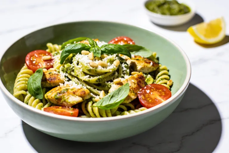 High Protein Chicken Pesto Pasta