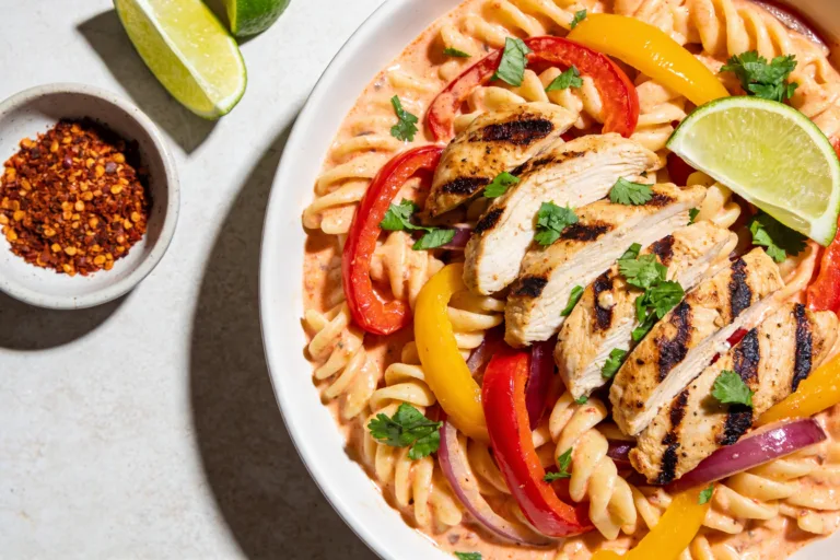 High Protein Chicken Fajita Pasta