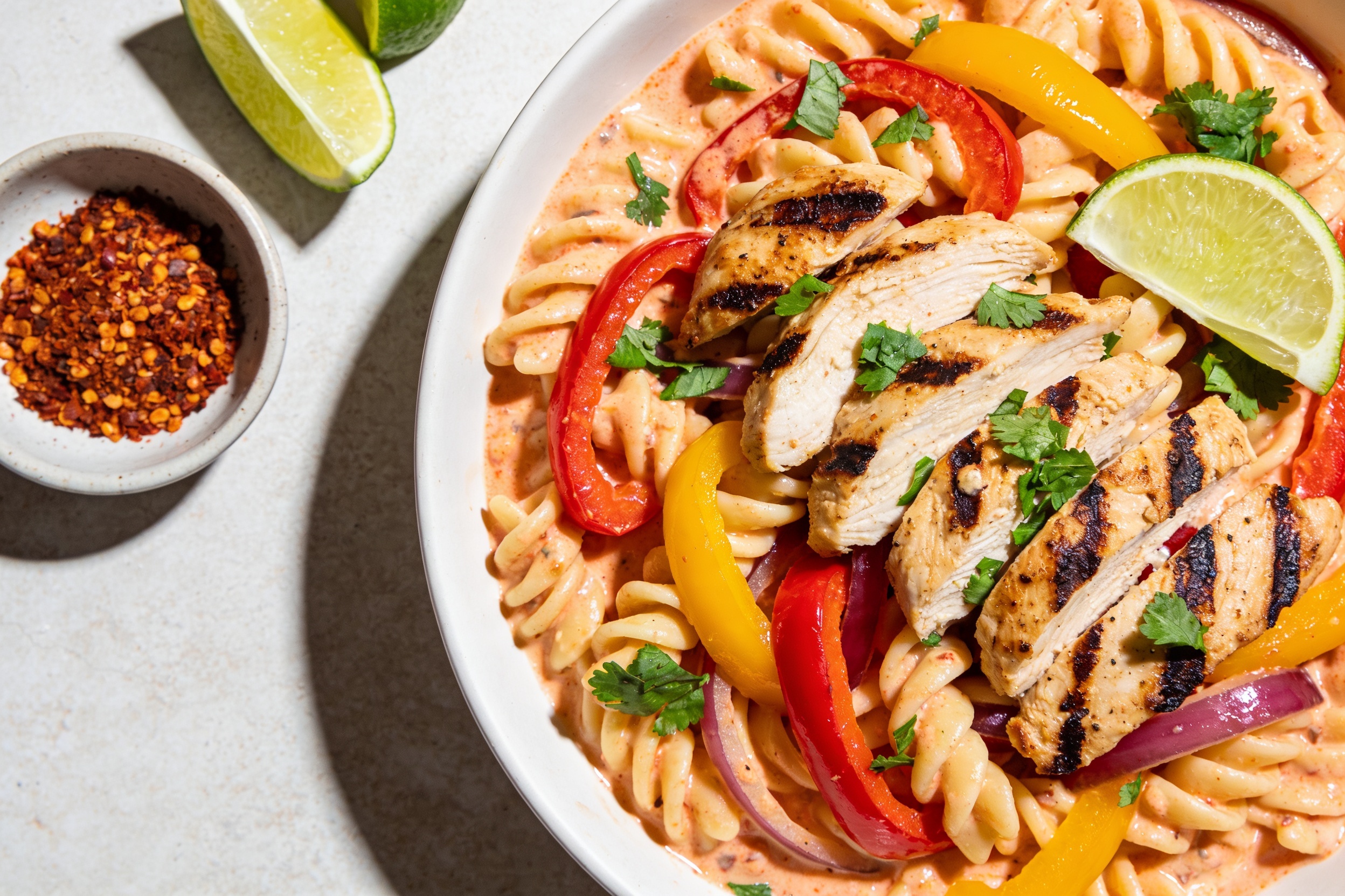 High Protein Chicken Fajita Pasta