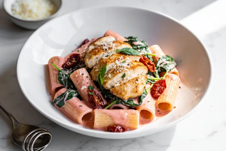 High Protein Creamy Sun-Dried Tomato Chicken Pasta