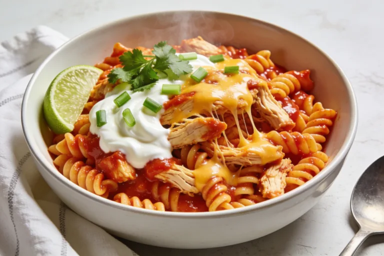 High Protein Chicken Enchilada Pasta