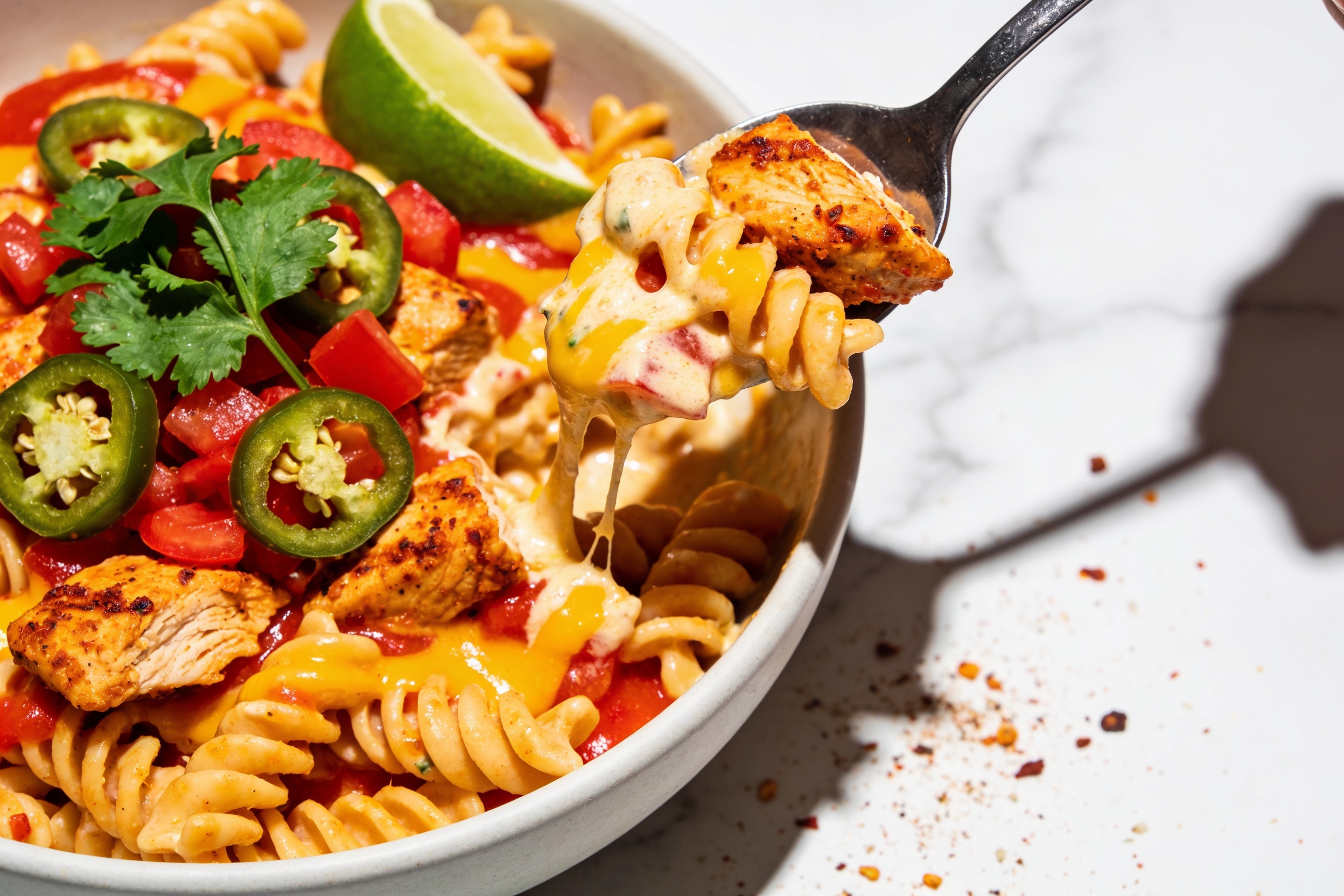 High Protein Chicken Taco Pasta
