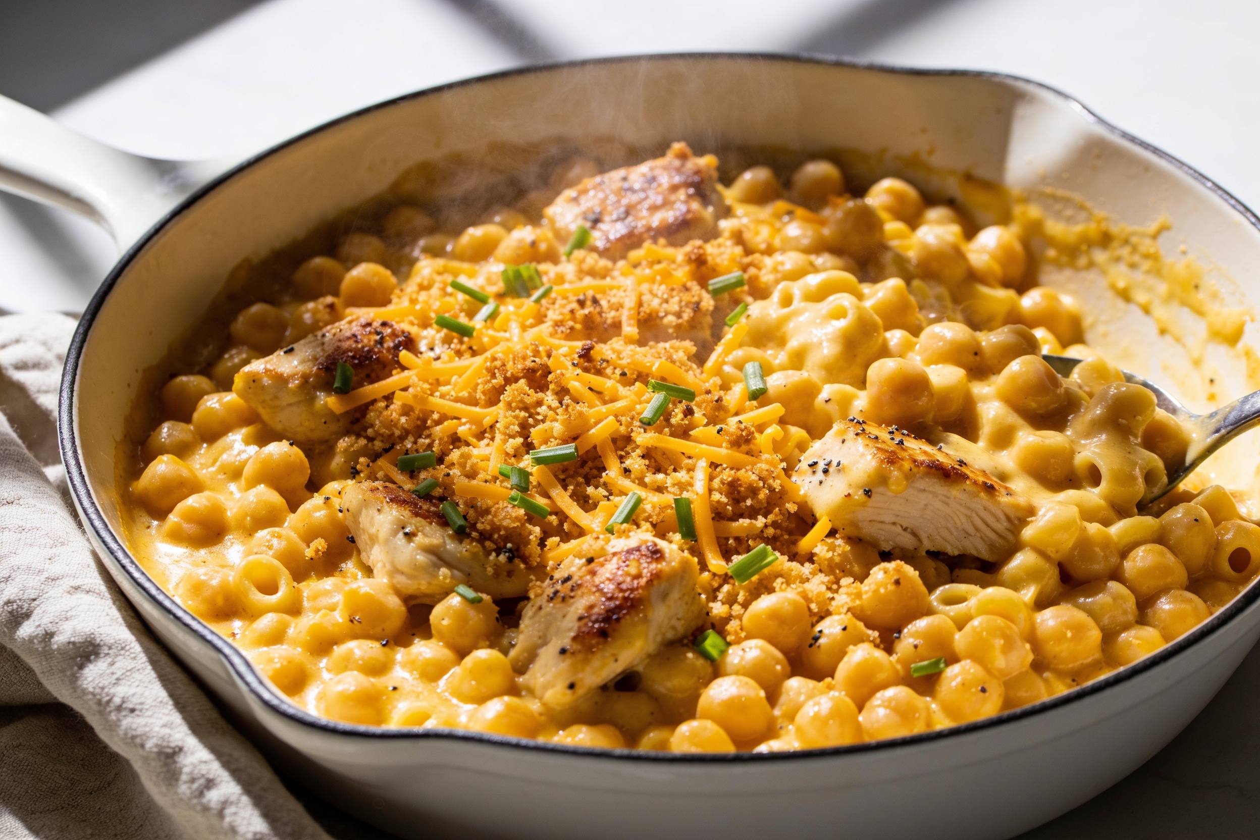 High Protein Chicken Mac and Cheese