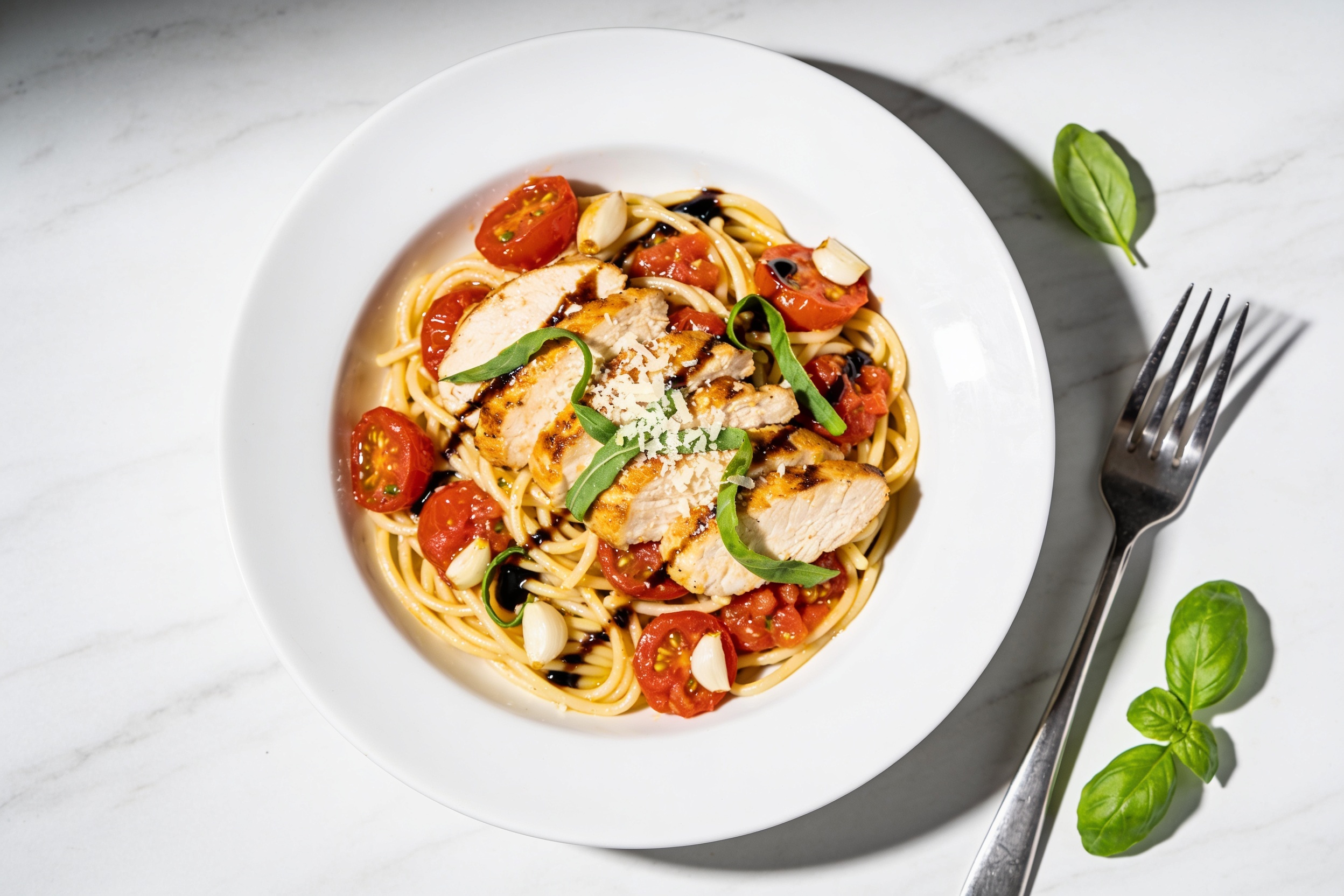 High Protein Chicken Bruschetta Pasta