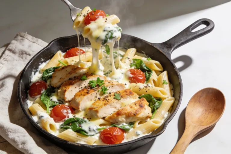 High Protein Chicken Mozzarella Pasta