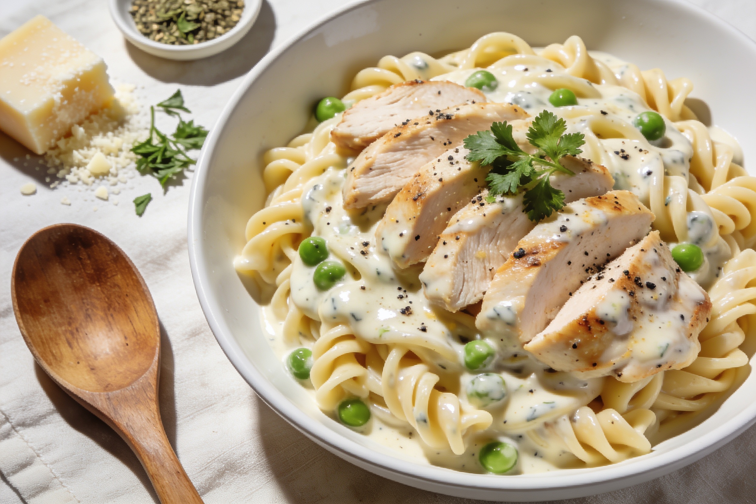 High Protein Creamy Ranch Chicken Pasta