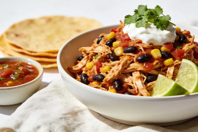 High Protein Crockpot Salsa Chicken