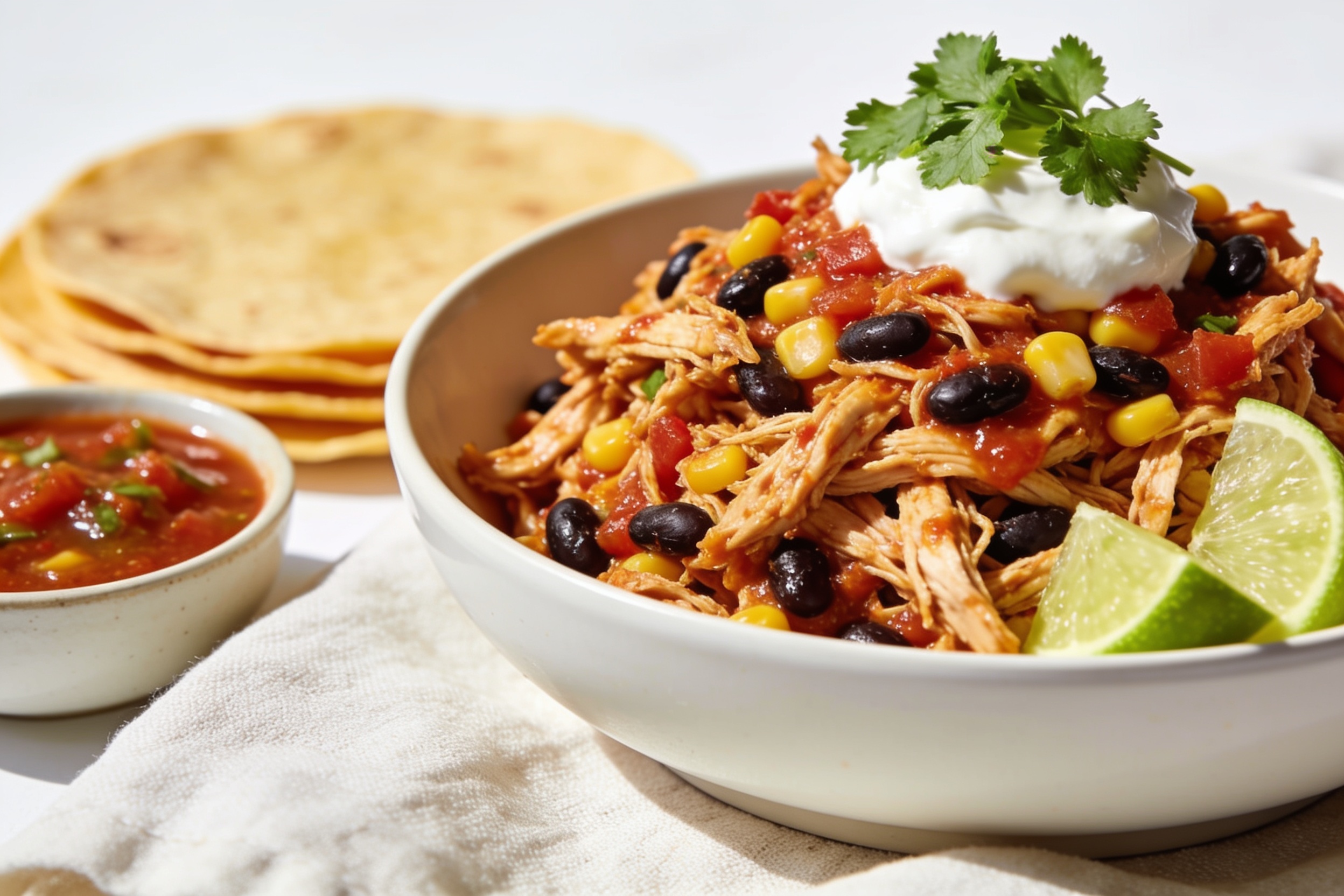 High Protein Crockpot Salsa Chicken