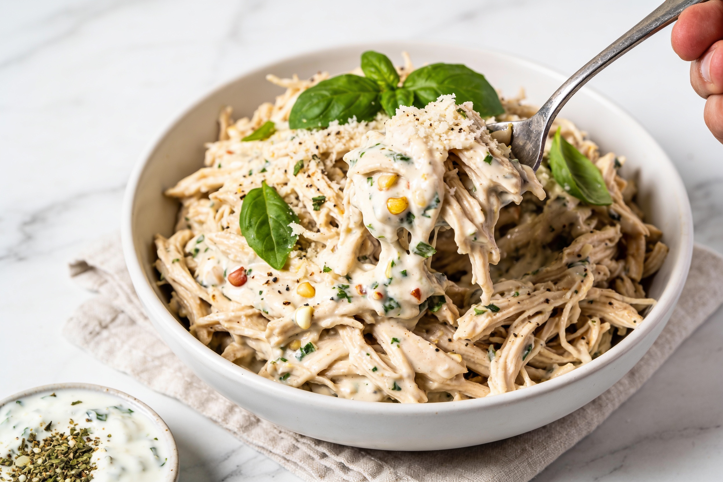 High Protein Crockpot Creamy Italian Chicken