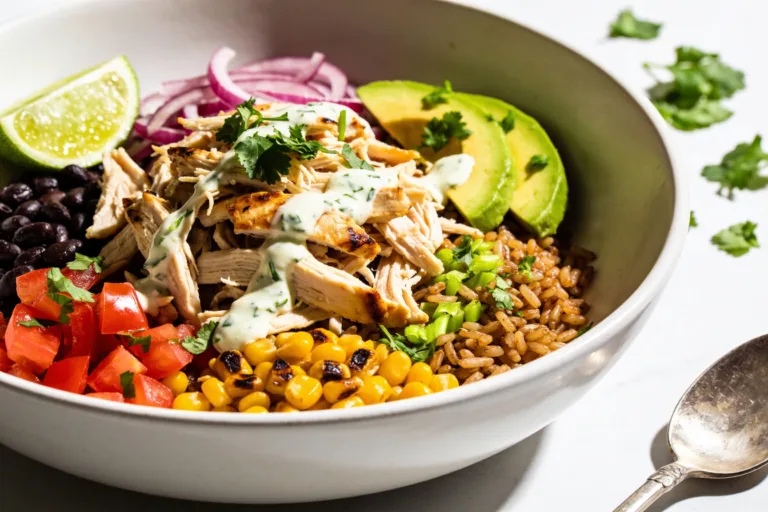 High Protein Rotisserie Chicken Burrito Bowls