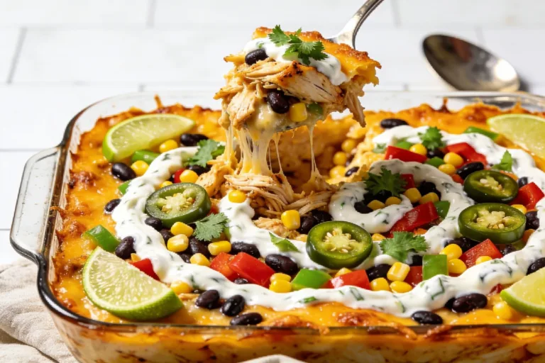 High Protein Rotisserie Chicken Fiesta Casserole