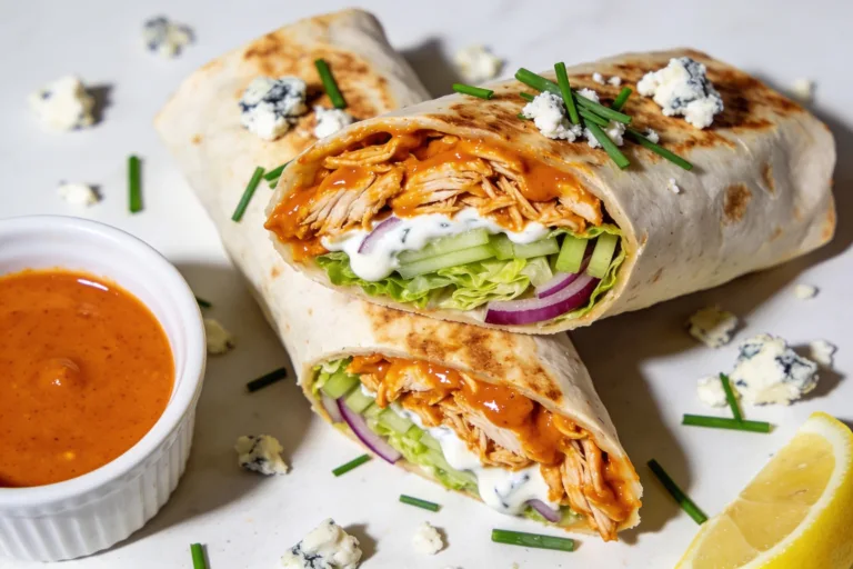 High Protein Buffalo Rotisserie Chicken Wraps
