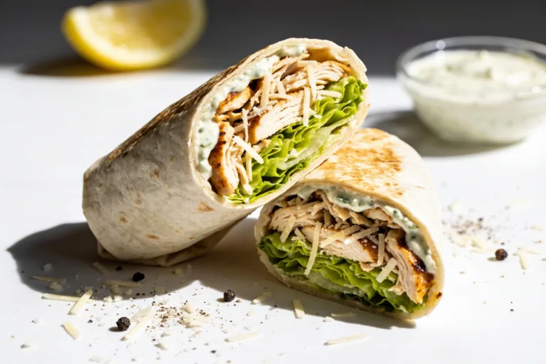 High Protein Rotisserie Chicken Caesar Wraps