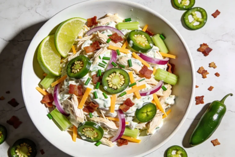 High Protein Jalapeño Popper Chicken Salad