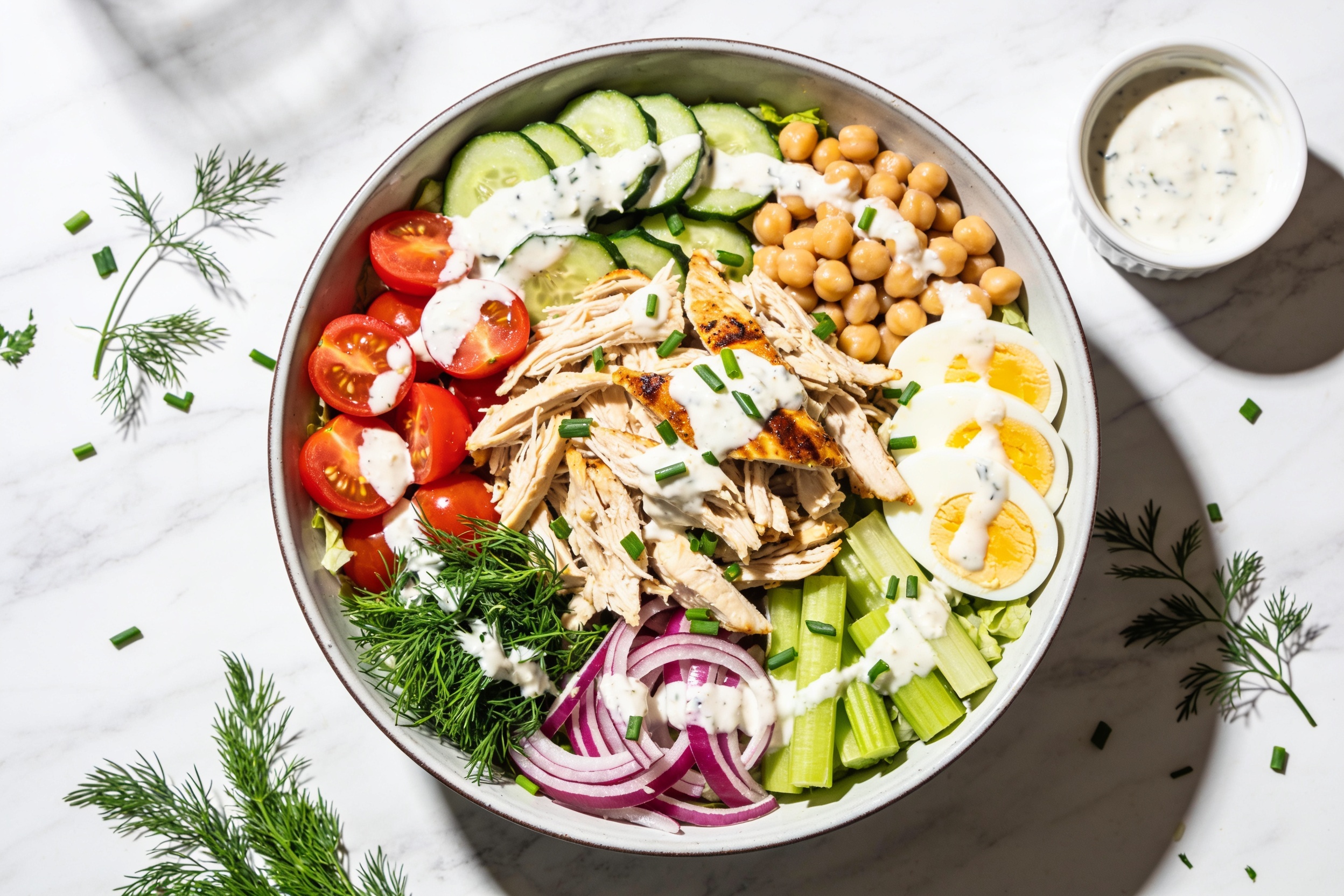 High Protein Ranch Rotisserie Chicken Salad