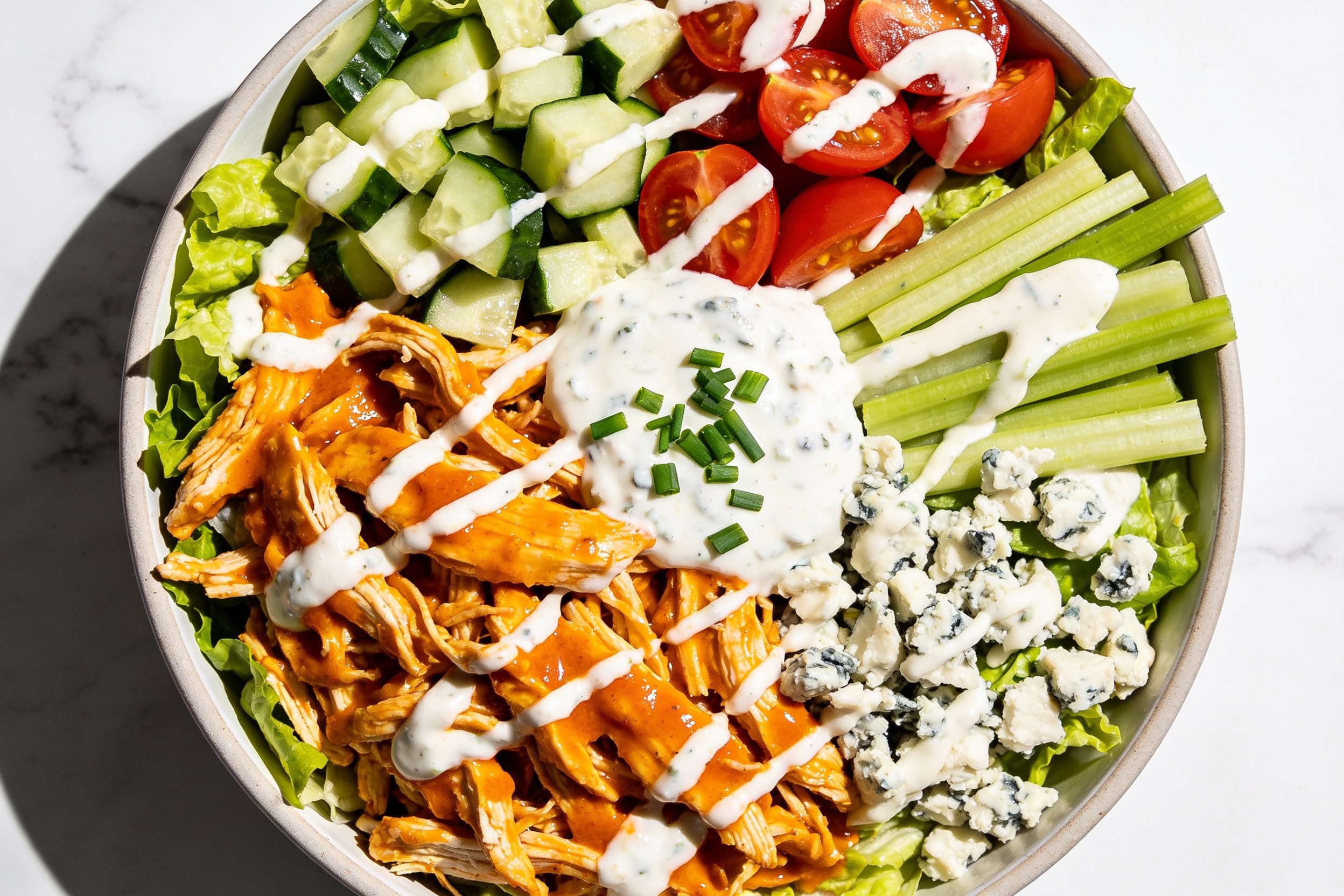 High Protein Buffalo Rotisserie Chicken Salad