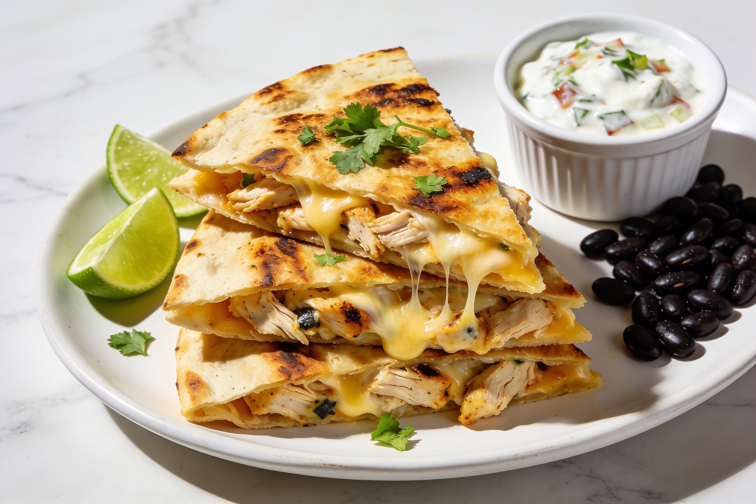 High Protein Rotisserie Chicken Quesadillas