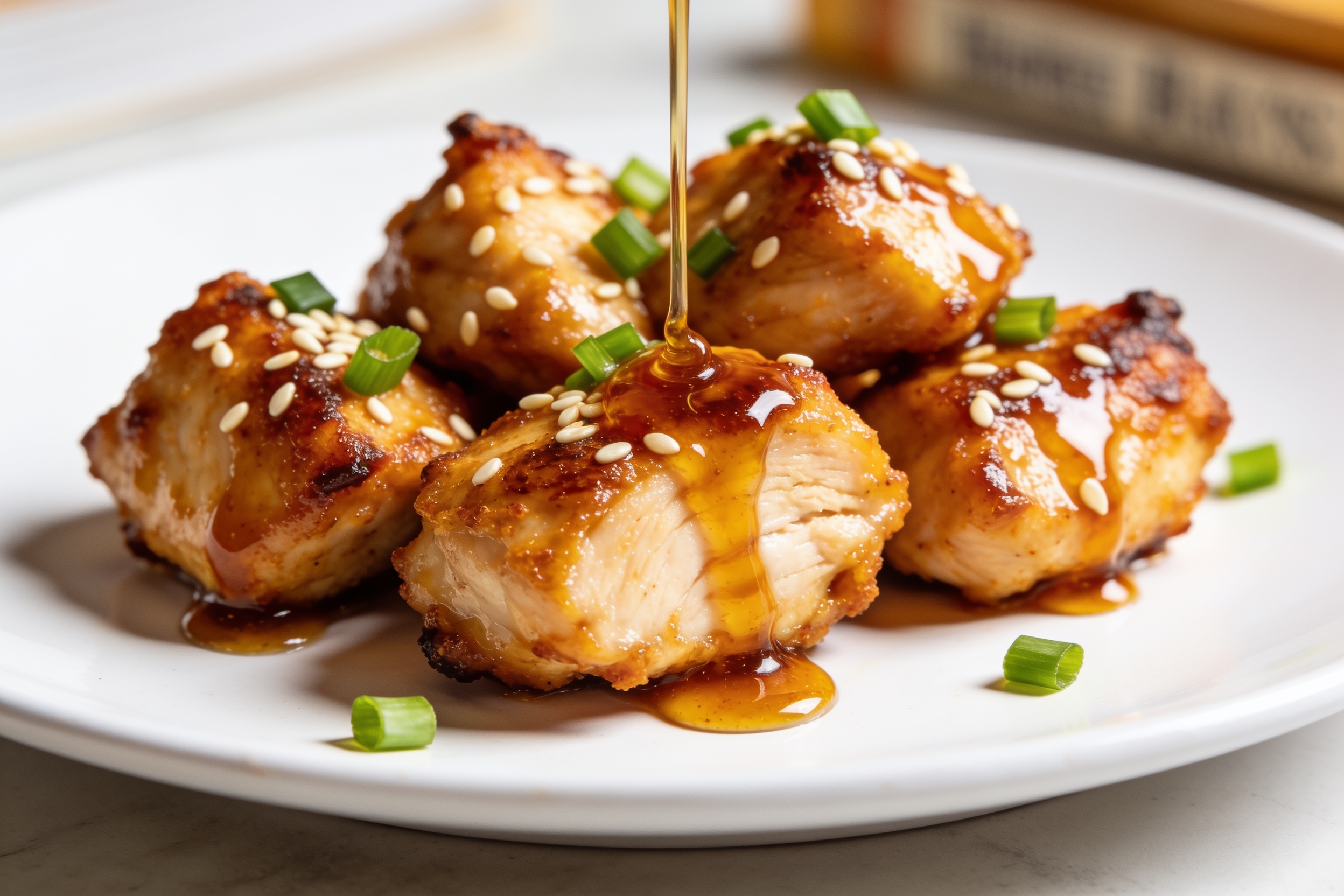 High Protein Air Fryer Honey Garlic Chicken Bites