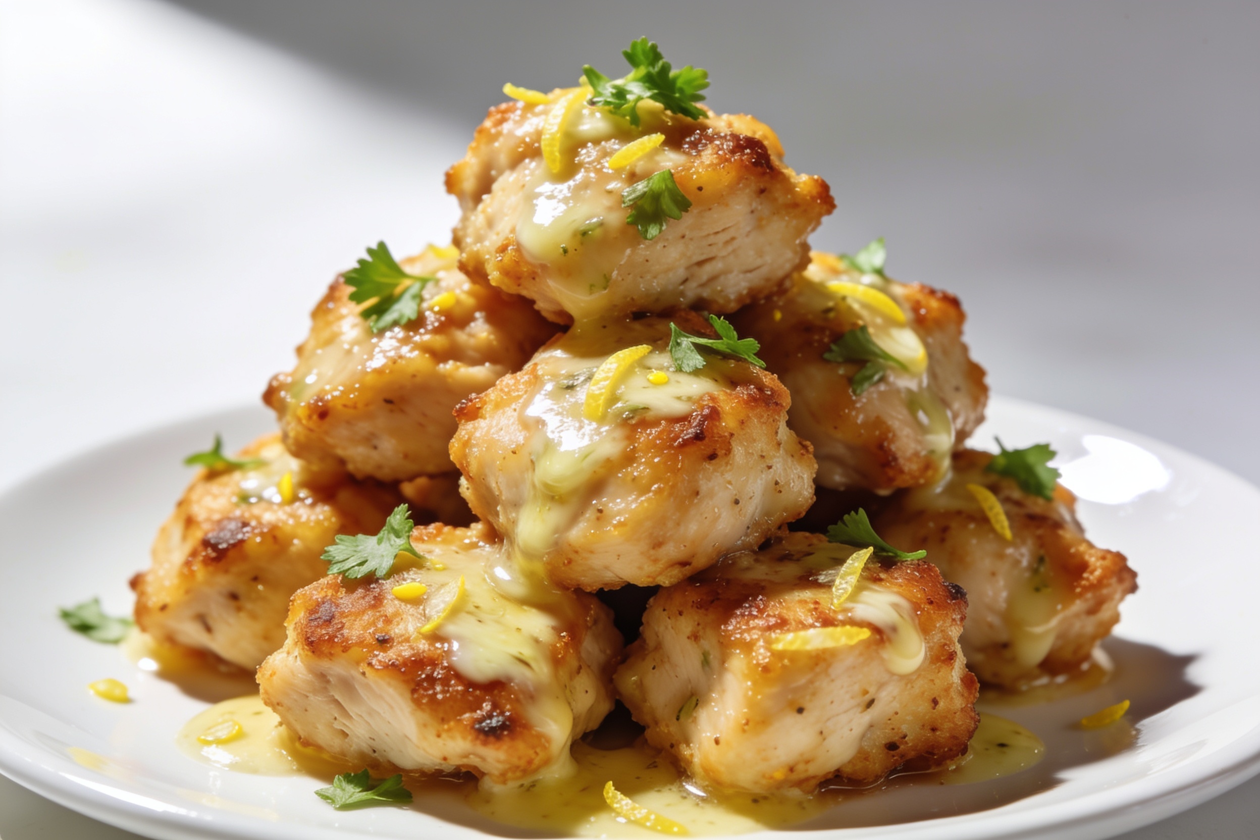 High Protein Air Fryer Garlic Butter Chicken Bites