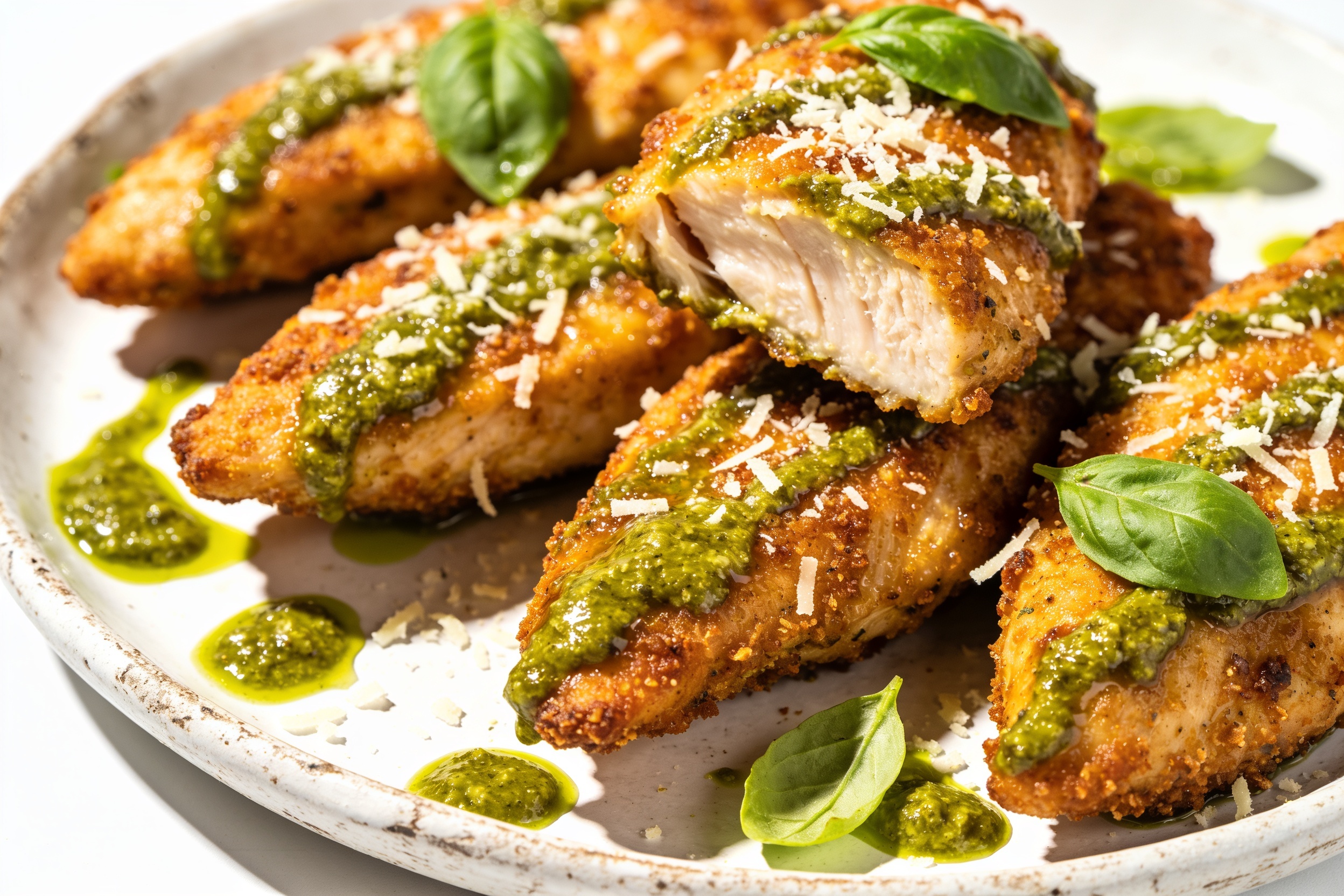 High Protein Air Fryer Pesto Parmesan Chicken