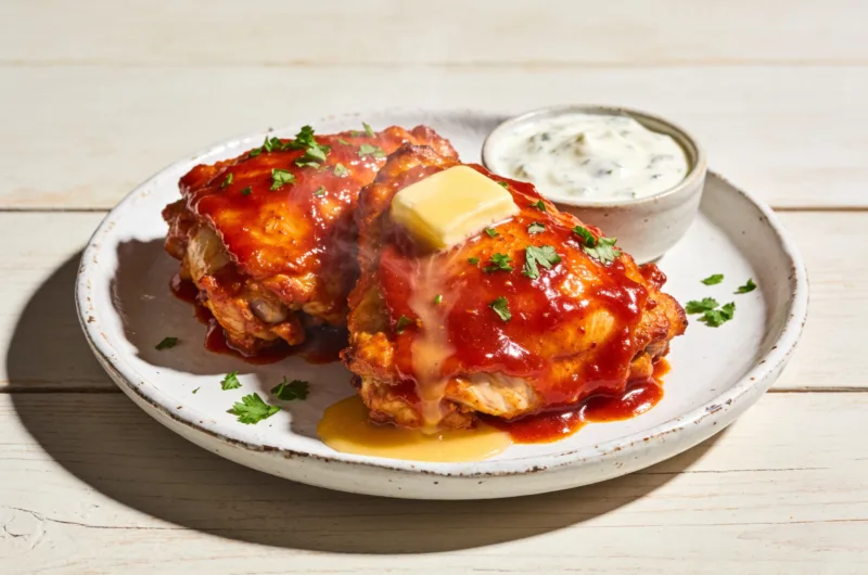 High Protein Buffalo Chicken Thighs