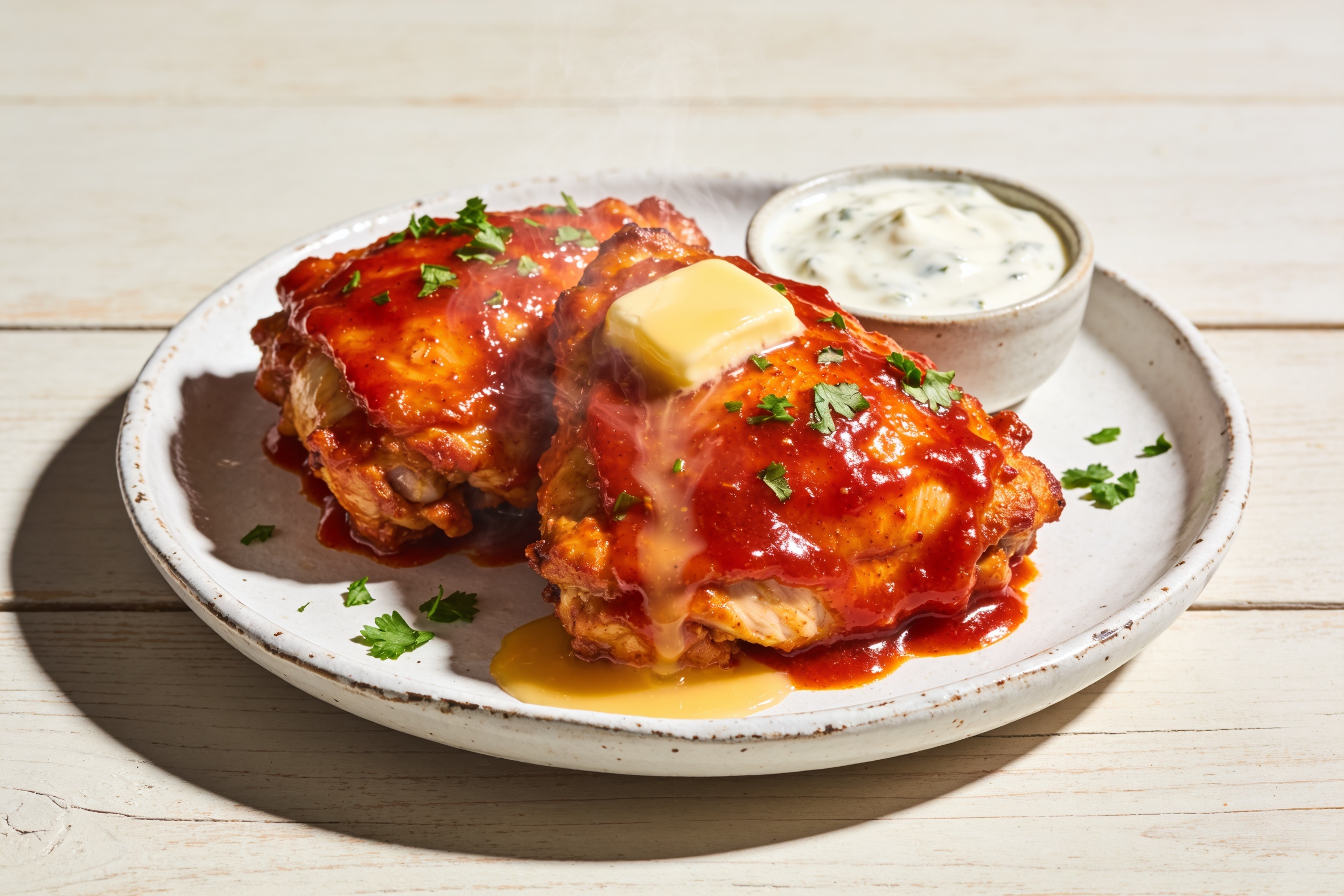 High Protein Buffalo Chicken Thighs