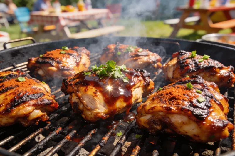 High Protein BBQ Chicken Thighs