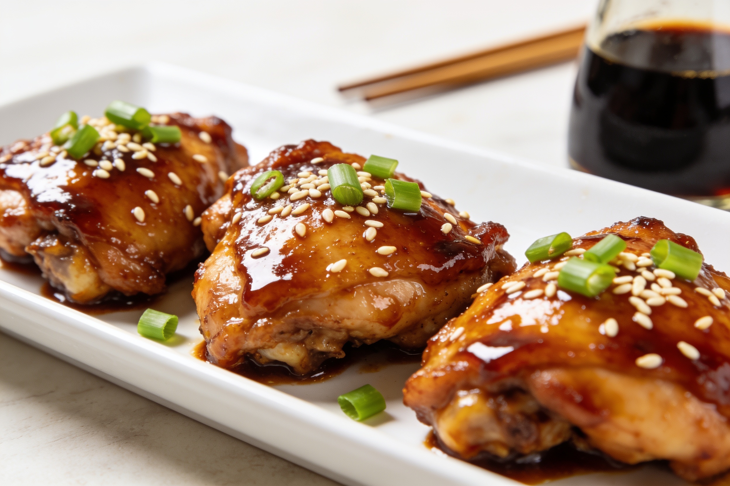 High Protein Sticky Asian Chicken Thighs