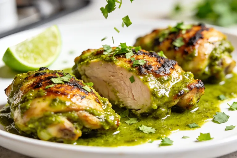 High Protein Salsa Verde Chicken Thighs