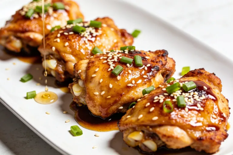 High Protein Sesame Garlic Chicken Thighs